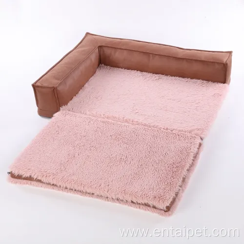 Durable Pet Sofa Cozy Foldable L-lounge Dog Bed